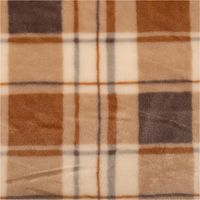 Weicher Fleecestoff mit angerauter Oberfläche, ideal für Decken und warme Kleidung. Das Tinsley Karomuster kombiniert beige, warme Braun- und Grautöne auf einer Breite von 1,45 Metern - Nahaufnahme