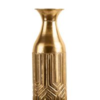 Dekovase Luxor von Werner Voss aus Metall in Gold matt, 14,5x68 cm, hohe schlanke Form mit strukturierter Oberfläche, elegant und dekorativ für Wohnräume - Nahaufnahme