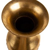 Dekovase Luxor von Werner Voss aus Metall in Gold matt, 14,5x68 cm, hohe schlanke Form mit strukturierter Oberfläche, elegant und dekorativ für Wohnräume - von oben
