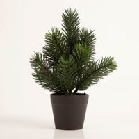 93300-Tannenbaum-im-Topf-Kunstbaum-22cm--IMG-3121.jpg Kleiner künstlicher Tannenbaum im Topf, ca. 22 cm hoch, realistische grüne Nadeln, dekorativer Kunstbaum im schwarzen Topf, ideal für winterliche Tisch- und Weihnachtsdekorationen - Vollansicht
