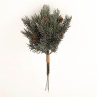 93301-Tannenzweig-Strauss-mit-Glitzer-und-Zapfen-Kunststoff--27cm-IMG-3127.jpg Künstlicher Tannenzweig Strauß aus Kunststoff, ca. 27 cm lang, mit dezentem Glitzer und kleinen Zapfen, ideal für winterliche Arrangements und stimmungsvolle Weihnachtsdekorationen - Vollansicht