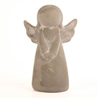 93302-Engel-grau-Beton-17cm-hoch--IMG-3146.jpg Grauer Engel aus Beton, 17 cm hoch, schlichte moderne Dekofigur mit ausgebreiteten Flügeln, minimalistisch gestaltet, ideal als zeitlose Wohn- und Gartendekoration - Vollansicht