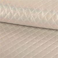 93319-Steppstoff-Bekleidungsstoff-Rautensteppung-3--Elasthan-silber-irisierend-1-48m-Breite-IMG-3008.jpg Eleganter, leichter Steppstoff mit dezentem Schimmer-Effekt. Die Oberfläche ist silber irisierend und die Rautensteppung sorgt für eine luxuriöse Optik, 1,48 Meter breit - ausgerollt und glatt liegend