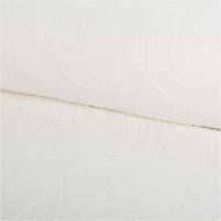 93339-Gardinenstoff-Leinenstruktur-mit-Blaetter-Boucle-Stickerei-raumhoch-wollweiss-280cm--IMG-3301.jpg Gardinenstoff in wollweiß mit Leinenstruktur und erhabener Bouclé-Blätterstickerei, präsentiert raumhoch für elegante Fensterdekorationen und gefertigt in 280 cm Breite - ausgerollt und glatt liegend