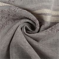 93340-Gardinenstoff-Voile-Boucle-Streifen-grau-wollweiss-160cm-Breite-IMG-3333.jpg Gardinenstoff Voile in Grau mit dekorativen Bouclé-Streifen in Wollweiß; der transparente Stoff präsentiert ein dezentes Streifenmuster und ist 160 cm breit - kunstvoll eingedreht in Falten