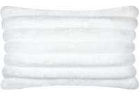 Kuschelkissen XL aus Plüschfell mit Streifen in weiß – 50x80 cm, Vorderansicht vor weißem Hintergrund