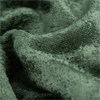 Thermostoff Chenille in dunkelgrün, präsentiert mit weicher, dichter Struktur; robuster Polster- und Vorhangstoff mit Petproof-Oberfläche und schwer entflammbaren Eigenschaften, 140 cm Breite - stilvoll drapiert