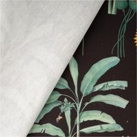 93355-Baumwollstoff-Halbpanama-Blumen-Palmenblaetter-schwarz-bunt-1-40m-Breite-IMG-3299.jpg Baumwollstoff Halbpanama schwarz bunt mit Blumen und Palmenblättern auf dunklem Hintergrund. Der detailreiche Stoff zeigt ein exotisches Floralmotiv und ist 1,40 m breit - mit Rueckseite