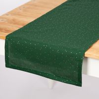 93403-SCHoeNER-LEBEN--Tischlaeufer-aus-Baumwoll-Canvas-in-Gruen-mit-Goldpunkten-40x160cm-IMG-3527.jpg Grüner SCHÖNER LEBEN. Tischläufer aus Baumwoll-Canvas mit goldenen Punkten auf Holz-Esstisch.
