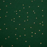 93403-SCHoeNER-LEBEN--Tischlaeufer-aus-Baumwoll-Canvas-in-Gruen-mit-Goldpunkten-40x160cm-IMG-3529.jpg Nahaufnahme des goldgepunkteten Baumwoll-Canvas Stoffes in Grün.