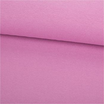 Bündchenstoff Schlauchware Organic Bio fein in lila Violett, 35 cm Breite, glatte elastische Struktur, gleichmäßige Strickoptik, weich fallend, für Abschlüsse geeignet - ausgerollt und glatt liegend