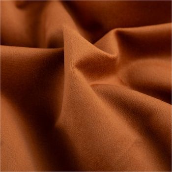 Hochwertiger Möbelstoff Polsterstoff Bezugstoff Velour Samtstoff Samt Le Velvet in warmem Copper besticht durch seine edle Optik und weiche Oberfläche. Mit 1,40 m Breite ist er ideal für langlebige Bezüge - stilvoll drapiert