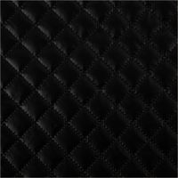 Eleganter Steppstoff in glänzendem Metallic-Schwarz mit einer klassischen, kleinteiligen Rautensteppung. Der Stoff verfügt über eine Breite von 140 cm und ist ideal für modische Westen, Jacken oder Accessoires - Nahaufnahme