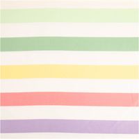Der hochwertige Canvas Baumwollstoff Streifen ecru pastell 138cm Stoffbreite besticht durch sein freundliches Streifendesign. Ideal für robuste Taschen, maritime Dekorationen oder langlebige, moderne Wohnaccessoires - Vollansicht