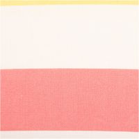Der hochwertige Canvas Baumwollstoff Streifen ecru pastell 138cm Stoffbreite besticht durch sein freundliches Streifendesign. Ideal für robuste Taschen, maritime Dekorationen oder langlebige, moderne Wohnaccessoires - Nahaufnahme