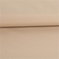 Der robuste Outdoor Stoff Waterproof wasserdicht Polyester uni beige 1,45m Breite bietet zuverlässigen Schutz vor Nässe. Ideal für langlebige Gartenmöbelauflagen, Taschen und wetterfeste Bekleidung - ausgerollt und glatt liegend