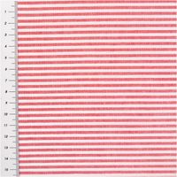 Dieser hochwertige Baumwollstoff Popeline Yarn Dyed garngefärbt Streifen 3mm rot weiß 1,44m Breite besticht durch sein klassisches Design mit feinen, vertikalen Streifen in kräftigem Rot und Weiß - mit Massband