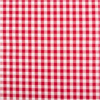 Dieser hochwertige Baumwollstoff Popeline Yarn Dyed garngefärbt Vichy Karos rot weiß 1,44m Breite besticht durch sein klassisches, leuchtendes Karomuster in Rot und Weiß - Vollansicht