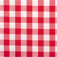 Dieser hochwertige Baumwollstoff Popeline Yarn Dyed garngefärbt Vichy Karos rot weiß 1,44m Breite besticht durch sein klassisches, leuchtendes Karomuster in Rot und Weiß - Nahaufnahme