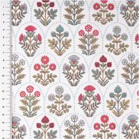 93610-Baumwollstoff-Saphir-Blumen-Wellenmuster-weiss-gruen-rot-blau-1-40m-Breite-IMG-6150.jpg Baumwollstoff Saphir Blumen Wellenmuster weiß mit Maßstab zur Mustergröße, 1,40 m Breite
