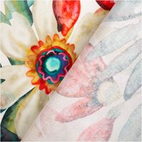 Der hochwertige Baumwollstoff Cretonne Melissandre Blumen Aquarell weiß bunt 1,60m Breite besticht durch sein künstlerisches, florales Design. Ideal für sommerliche Bekleidung, Bettwäsche oder farbenfrohe Kissenbezüge - mit Rueckseite