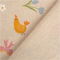 Der hochwertige Dekostoff Leinenlook Ostern Easter Doodle Icon natur bunt 1,4m Breite besticht durch sein verspieltes, illustriertes Design. Ideal für fröhliche Tischläufer, Kissen oder kreative Osterdekorationen - mit Rueckseite