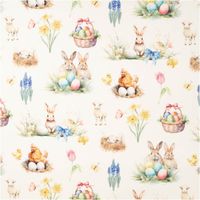 93639-Baumwollstoff-Dekostoff-Ostern-Digitaldruck-Easter-Garden-Joy-weiss-bunt-1-4m-Breite-IMG-6142.jpg Dekostoff Ostern Digitaldruck Easter Garden Joy mit Hasen, Lamm und Ostereiern auf Weiß