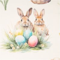 93639-Baumwollstoff-Dekostoff-Ostern-Digitaldruck-Easter-Garden-Joy-weiss-bunt-1-4m-Breite-IMG-6143.jpg Detailmotiv mit Hasen und bunten Ostereiern auf Baumwollstoff Easter Garden Joy