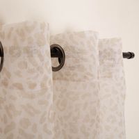 Vorhang Ösenvorhang Leo Voile halbtransparent weiß beige 140x260cm besticht durch dezentes Design für luftige, gemütliche und stilvolle Akzente an Ihren Fenstern in Ihrem Zuhause - Oesendetailaufnahme