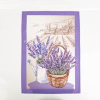 93671-Geschirrtuecher-Lavendel-3er-Set-aus-Baumwolle-50x70-cm-franzoesisches-Dessin-IMG-5545.jpg Das hochwertige Geschirrtücher Lavendel 3er Set aus Baumwolle 50x70 cm französisches Dessin besticht durch idyllische Motive mit Lavendel, Fahrrädern und Rollern. Ideal für einen charmanten Landhaus-Look in Ihrer Küche - Nahaufnahme des Blumenmotivs
