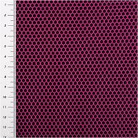 Dieser hochwertige Mesh Stoff 3D Wabenstruktur Martindale 30.000 pink schwarz 150cm Stoffbreite besticht durch seine markante, tiefpinke Textur und die robuste technische Beschaffenheit. Ein langlebiger Funktionsstoff - mit Massband