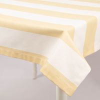 93724-Tischdecke-aus-Baumwolle-mit-Streifen-Vanille-Ecru-von-SCHoeNER-LEBEN------handgenaeht-und-auf-Mass-IMG-6257.jpg Tischdecke aus Baumwolle mit Streifen Vanille Ecru von SCHÖNER LEBEN, handgenäht, dekorativ über Tischecke drapiert.