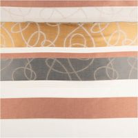 93776-Gardinenstoff-Voile-Jacquard-Querstreifen-halbtransparent-weiss-kupfer-gold-grau-150cm-Breite-IMG-7560.jpg Dieser hochwertige Gardinenstoff Voile Jacquard Querstreifen halbtransparent weiß kupfer gold grau 150cm Breite besticht durch sein modernes Muster mit feinen Linien und Kreisen in warmen Erdtönen - Vollansicht
