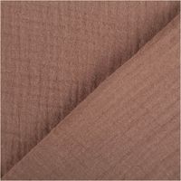 Der hochwertige Musselin Stoff Baumwollstoff Double Gauze uni Beige 130 cm besticht durch seine weiche, doppellagige Struktur in einem sanften, gedeckten Erdton. Ein vielseitiges Material für Ihre Nähprojekte - mit Rueckseite