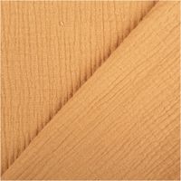 93796-Musselin-Stoff--Baumwollstoff-Double-Gauze-uni-Kamel-Braun-130-cm-IMG-6758.jpg Der hochwertige Musselin Stoff Baumwollstoff Double Gauze uni Kamel-Braun 130 cm besticht durch seine weiche, doppellagige Struktur in einem warmen Erdton. Ein vielseitiges Material für Ihre Nähprojekte - mit Rueckseite