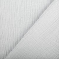 Der hochwertige Musselin Stoff Baumwollstoff Double Gauze uni Hellblau 130 cm besticht durch seine weiche, doppellagige Struktur in einem sanften, kühlen Blauton. Ein vielseitiges Material für Ihre Nähprojekte - mit Rueckseite