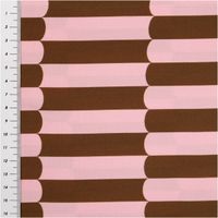 93807-Viskose-Stoff-Lenzing-EcoVero----Braun-und-Rosa-140-cm-Breite-IMG-7173.jpg Der hochwertige Viskose Stoff Lenzing EcoVero™ Braun und Rosa 140 cm Breite besticht durch sein grafisches Retro-Muster mit Wellen-Details in warmem Braun und Rosa. Ein nachhaltiges Material - Detailaufnahme mit Massband