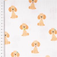 93808-Musselin-Stoff-Baumwollstoff-Hund-weiss-hellbraun-1-30-m-Breite-IMG-7215.jpg Dieser hochwertige Musselin Stoff Baumwollstoff Hund weiß hellbraun 1,30 m Breite besticht durch sein niedliches Muster mit flauschigen, hellbraunen Hunden auf weißem Grund - mit Massband