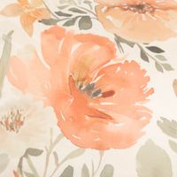 Die hochwertige Samtkissen Kissenhülle Blumen vanille orange 45x45 cm besticht durch ihr florale Design in zarten Naturtönen für gemütliche, weiche und stilvolle Akzente - Detailaufnahme