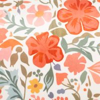 Die hochwertige Samtkissen Kissenhülle Blumen weiß rot orange gelb 45x45 cm besticht durch ihr florale Design in leuchtenden Farben für gemütliche, weiche und stilvolle Akzente - Detailaufnahme