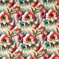 93846-Viskose-Stoff-mit-42--Leinenanteil-Alazela-Blumen-natur-rosa-tuerkis-gruen-1-43cm-Breite-IMG-7384.jpg Dieser hochwertige Viskose Stoff mit 42% Leinenanteil Alazela Blumen natur rosa türkis grün 1,43cm Breite besticht durch sein romantisches Muster mit großen, detailreichen Amaryllisblüten auf beigem Grund - Vollansicht