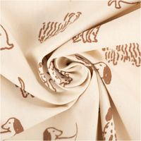 93856-Bio-Baumwollstoff-Popeline-Hunde-natur-braun-1-48m-Breite-IMG-7222.jpg Dieser hochwertige Bio Baumwollstoff Popeline Hunde natur braun 1,48m Breite besticht durch sein abwechslungsreiches Muster mit verschiedenen, braun gezeichneten Hunderassen auf hellem Grund - kunstvoll eingedreht in Falten