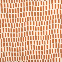 Dieser hochwertige Jersey Stoff Bio Baumwolljersey Streifen natur braun 1,48m Breite besticht durch sein abstraktes Muster aus unregelmäßigen, braunen Balken auf hellem Grund - Vollansicht