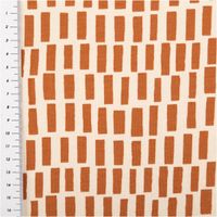 93857-Jersey-Stoff-Bio-Baumwolljersey-Streifen-natur-braun-1-48m-Breite-IMG-7261.jpg Dieser hochwertige Jersey Stoff Bio Baumwolljersey Streifen natur braun 1,48m Breite besticht durch sein abstraktes Muster aus unregelmäßigen, braunen Balken auf hellem Grund - mit Massband