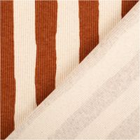 93859-Bio-Rippjersey-Rib-Jersey-Stoff-Baumwolle-Streifen-natur-braun-1-2m-Breite-IMG-7235.jpg Dieser hochwertige Bio Rippjersey Rib Jersey Stoff Baumwolle Streifen natur braun 1,2m Breite besticht durch sein klassisches Design mit vertikalen, braunen Streifen auf hellem Grund - mit Rueckseite