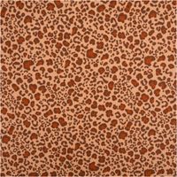 Dieser hochwertige Rippjersey Rib Jersey Stoff Baumwolle Leo beige braun 1,2m Breite besticht durch sein wildes Leoparden-Muster in klassischen Naturtönen. Ein elastisches Material für Ihre Nähprojekte - Vollansicht