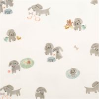 93865-Bio-Jersey-Stoff-Baumwolljersey-Hunde-Digitaldruck-ecru-grau-1-48m-Breite-IMG-7457.jpg Dieser hochwertige Bio Jersey Stoff Baumwolljersey Hunde Digitaldruck ecru grau 1,48m Breite besticht durch sein niedliches Muster mit kleinen grauen Hunden auf hellem Grund - Nahaufnahme
