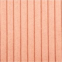 Dieser hochwertige Cord Polsterstoff Möbelstoff Breitcord Baby Rib lachsrosa 1,45m breit besticht durch seine charakteristische Rippenstruktur in einem zarten, warmen Lachsrosa. Ein robuster, weicher Stoff - Nahaufnahme