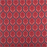 Dieser hochwertige Jersey Stoff Baumwolljersey Ornamente rot 1,48 m Breite besticht durch sein elegantes, orientalisches Muster mit dunklen Ornamenten auf einem kräftigen, roten Grund - Vollansicht