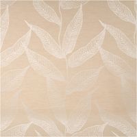 Dieser hochwertige Dekostoff Jacquard Doubleface Blätter natur wollweiß made in Germany 140cm Breite besticht durch sein elegantes, eingewebtes Blattmuster in harmonischen Naturtönen auf beigem Grund - Vollansicht